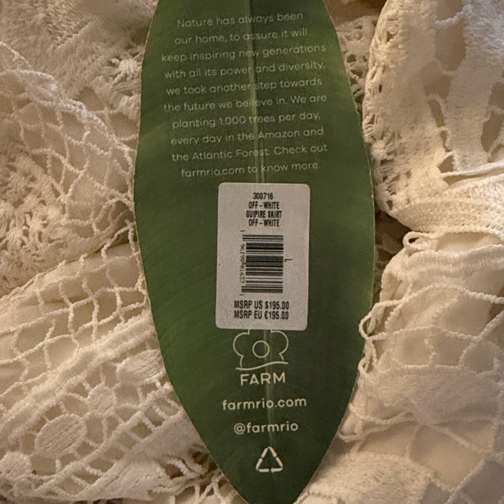 NWT Farm Rio Off White Guipire Lace Maxi Skirt - Sz L - Picture 4 of 4